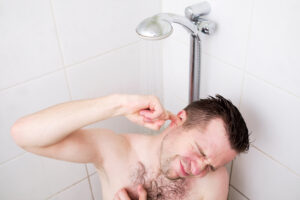 man nervous his hearing aids got wet