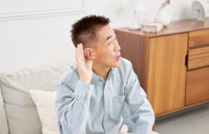 man enjoying his first week with hearing aids