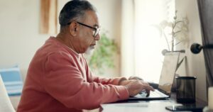 man researching the levels of hearing loss