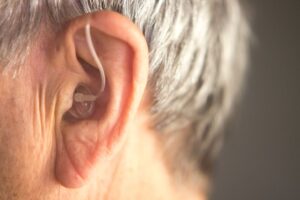 man wearing a hearing aid in Fairfax County